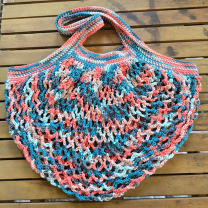 Reusable Crochet Mesh Market  Bag | Made to Order  | Eco-Friendly String Bag | Colorful Crochet Grocery Bag | Lightweight Market Bag