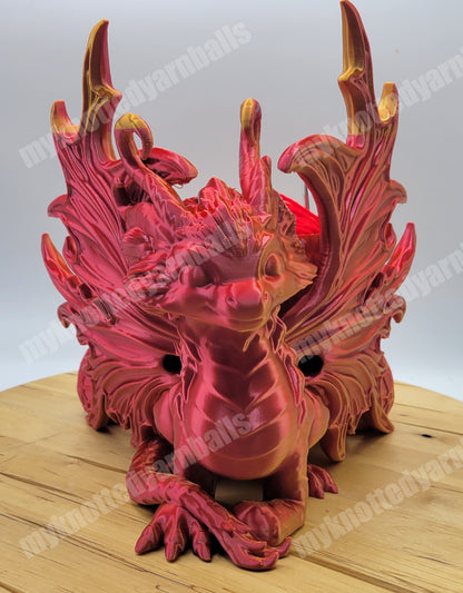 Dragon Mother and Eggs Fantasy Bowl - Yarn Storage - High Quality Knitting or Crochet Bowl - Great Quality