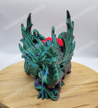 Dragon Mother and Eggs Fantasy Bowl - Yarn Storage - High Quality Knitting or Crochet Bowl - Great Quality