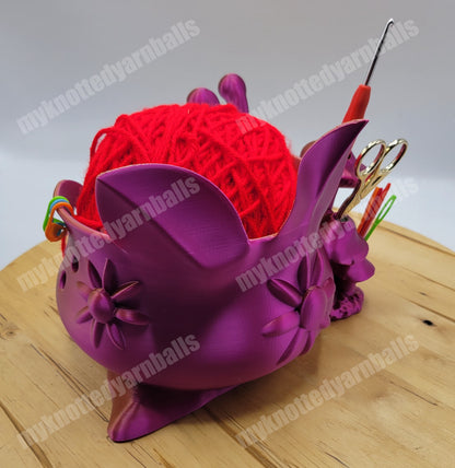 Large Snail and Leaves Bowl - Yarn Storage - High Quality Knitting or Crochet Bowl