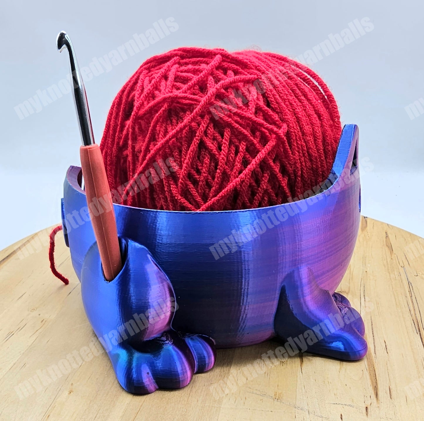 Large Cat Yarn Bowl - Yarn Storage and Accessory Holder - High Quality Knitting or Crochet Bowl - Cute Kitty Cat