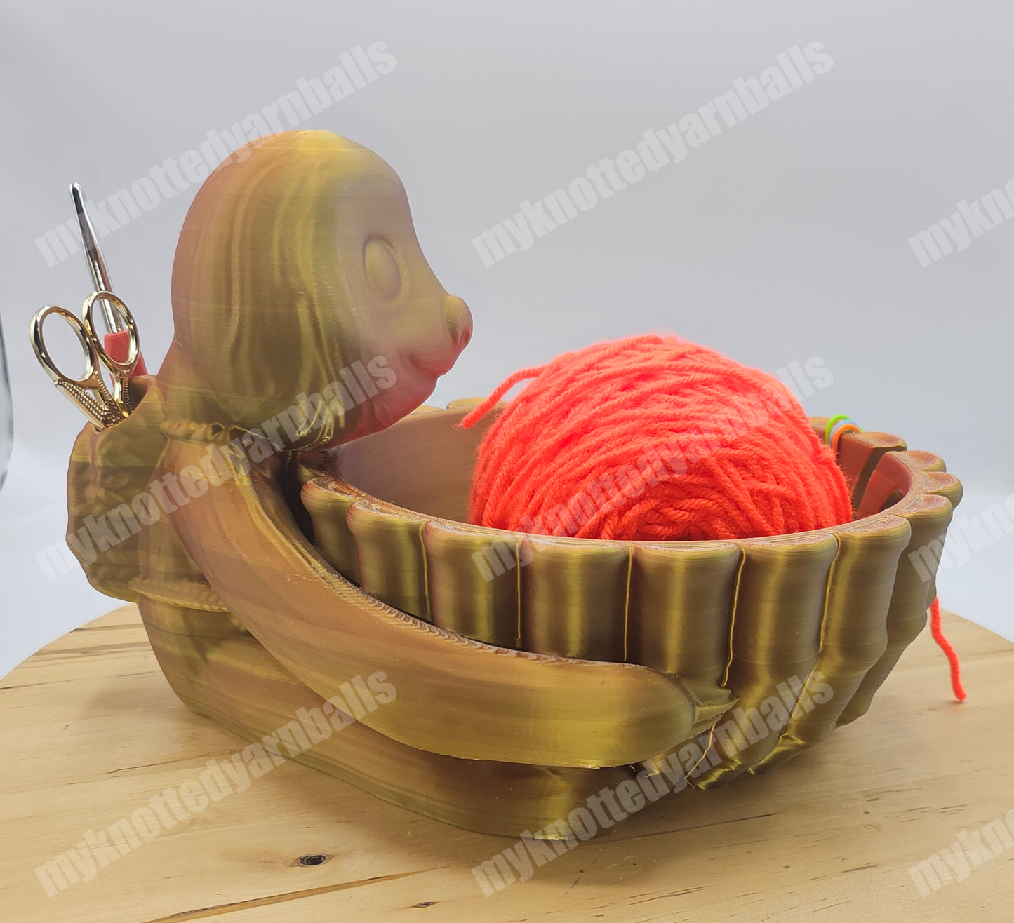 Large Sloth Yarn Bowl - Yarn Storage - High Quality Knitting or Crochet Bowl - Cute Sloth Hugging Yarn Organizer