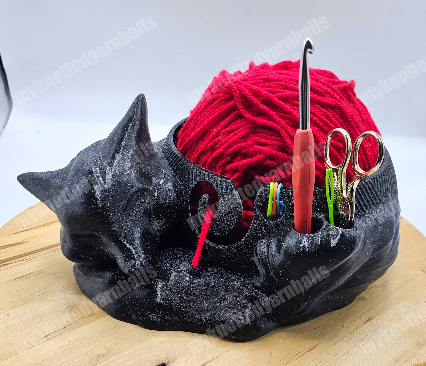 Large Cute Sleeping Fox Yarn Bowl - Yarn Storage - High Quality Knitting or Crochet Bowl