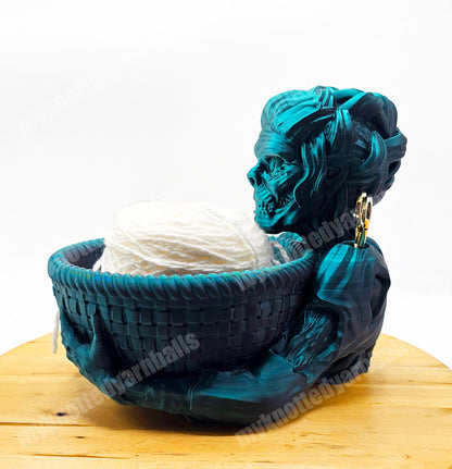 Zombie Yarn Bowl - Yarn Storage - High Quality Knitting or Crochet Bowl - Undead Halloween Dead Walker Scary Goth Yarn Organizer