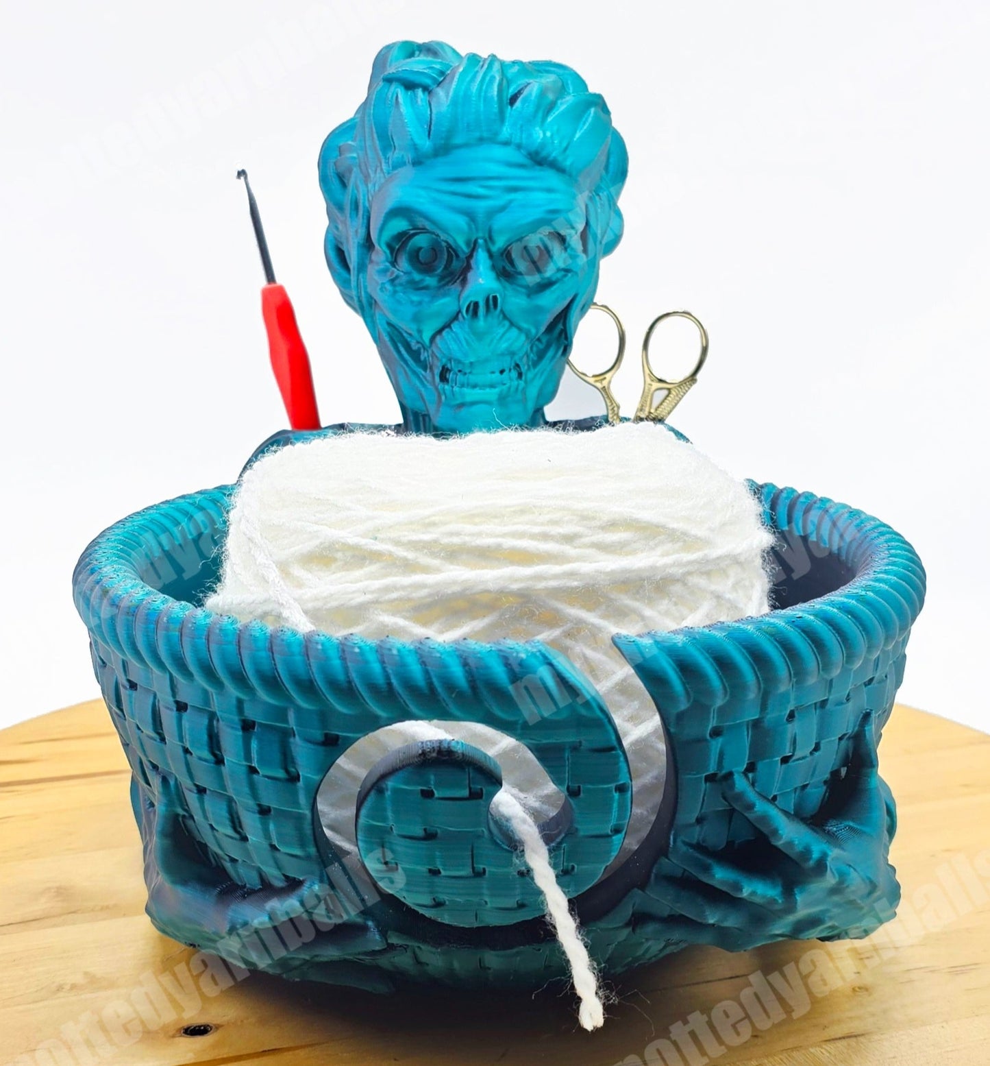 Zombie Yarn Bowl - Yarn Storage - High Quality Knitting or Crochet Bowl - Undead Halloween Dead Walker Scary Goth Yarn Organizer