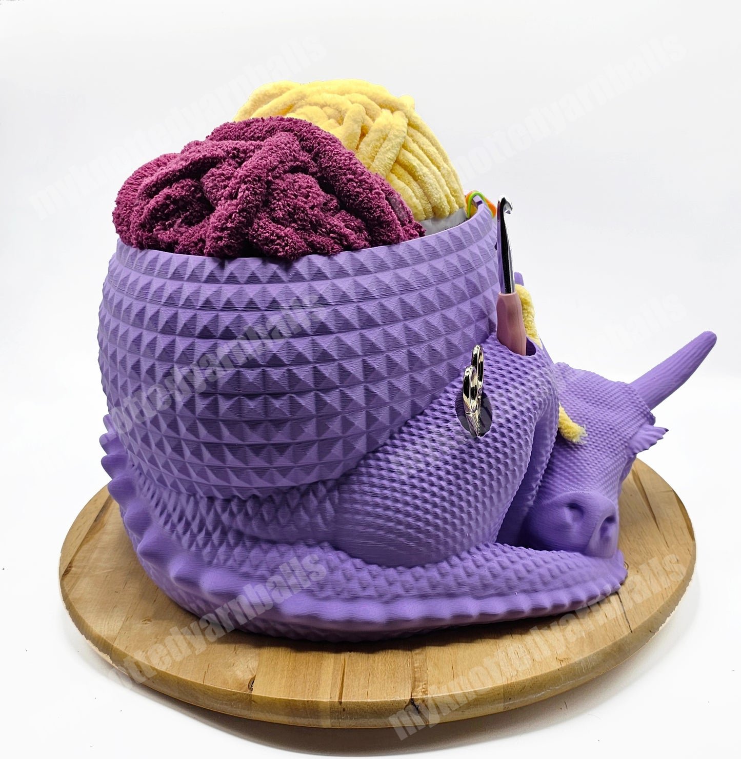 Dragon Yarn Bowl - Extra Large - Bulky Yarn Storage - Knitting or Crochet Bowl - Sleeping Horned Dragon