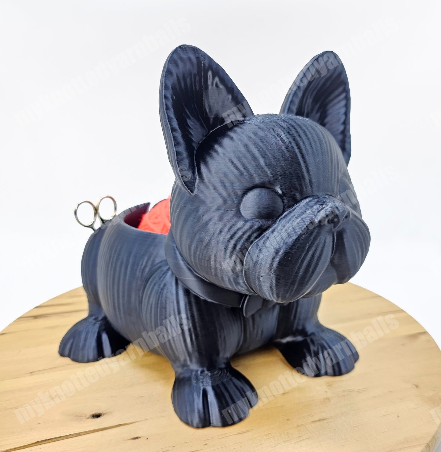 French Bulldog Yarn Bowl - Yarn Storage - High Quality Knitting or Crochet Bowl - Cute Puppy Dog Pup Yarn Organizer and Crochet Hook Storage