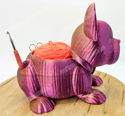 French Bulldog Yarn Bowl - Yarn Storage - High Quality Knitting or Crochet Bowl - Cute Puppy Dog Pup Yarn Organizer and Crochet Hook Storage