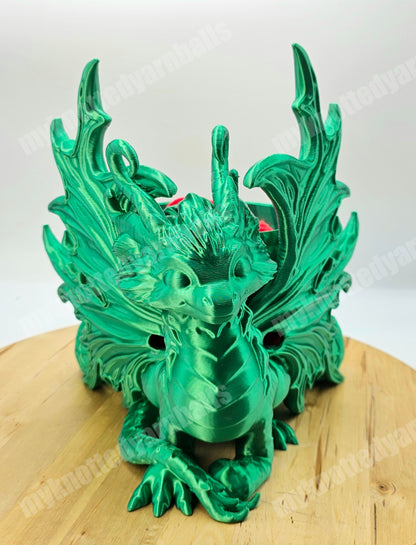 Dragon Mother and Eggs Fantasy Bowl - Yarn Storage - High Quality Knitting or Crochet Bowl - Great Quality