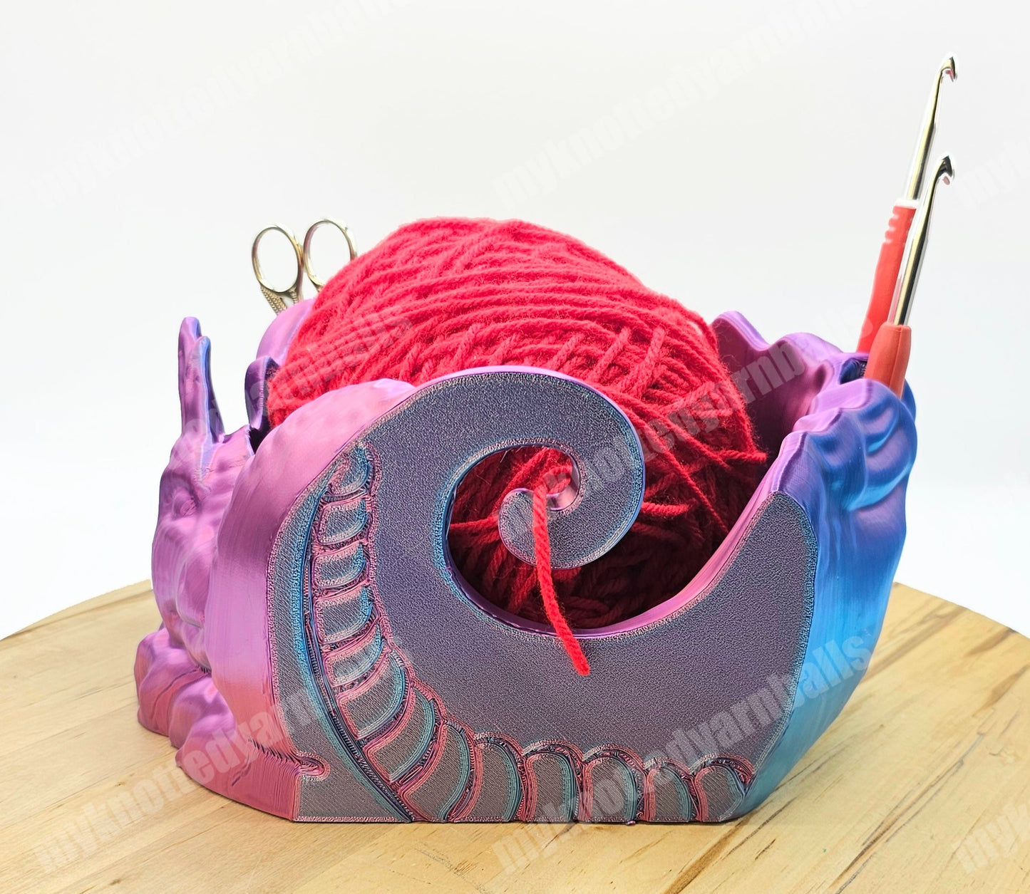 Dragon Yarn Bowl - Yarn Storage - High Quality Knitting or Crochet Bowl - Great Gift - Sleeping Dragon Fantasy Yarn Organizer