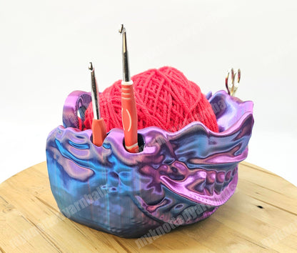 Dragon Yarn Bowl - Yarn Storage - High Quality Knitting or Crochet Bowl - Great Gift - Sleeping Dragon Fantasy Yarn Organizer