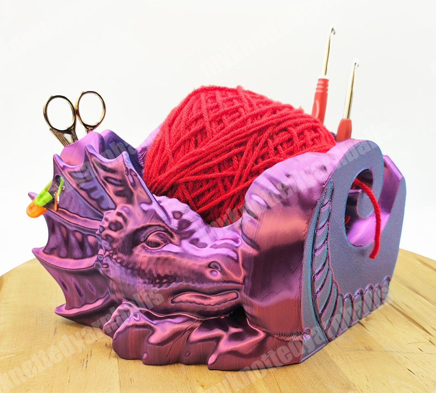 Dragon Yarn Bowl - Yarn Storage - High Quality Knitting or Crochet Bowl - Great Gift - Sleeping Dragon Fantasy Yarn Organizer