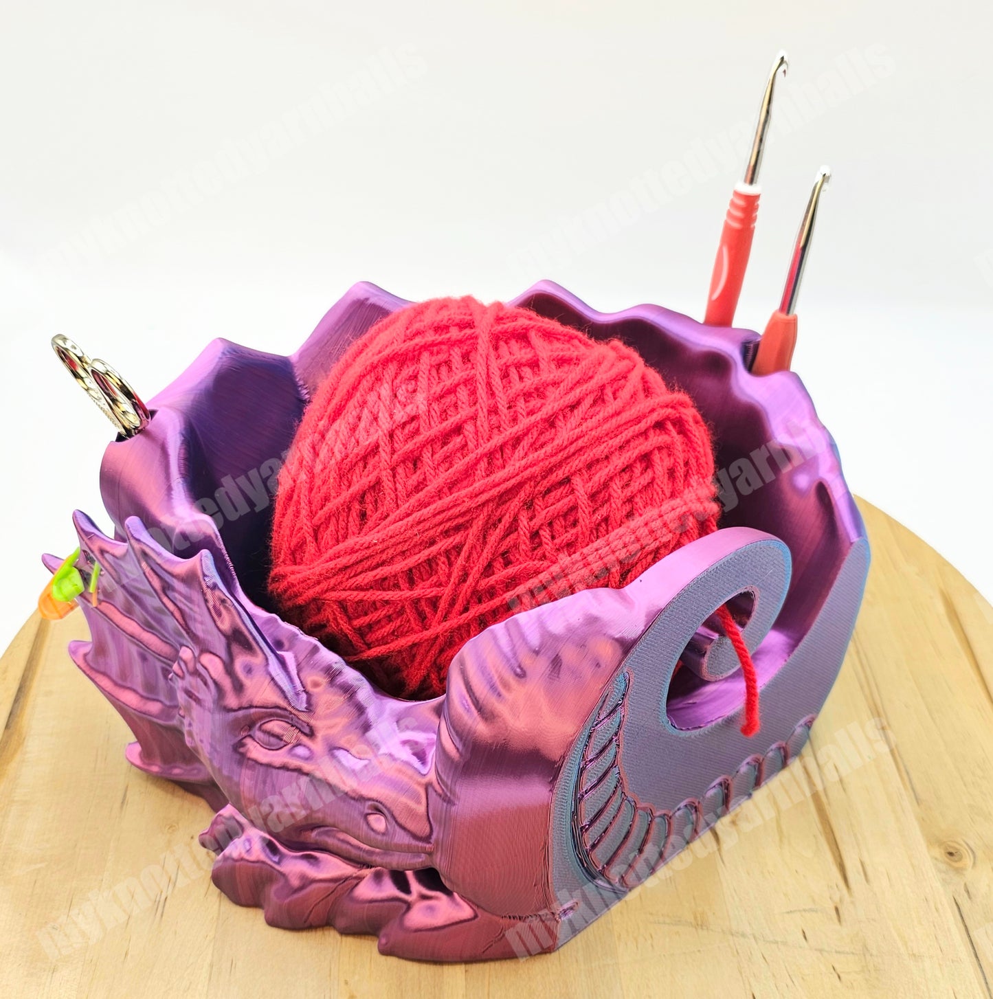 Dragon Yarn Bowl - Yarn Storage - High Quality Knitting or Crochet Bowl - Great Gift - Sleeping Dragon Fantasy Yarn Organizer