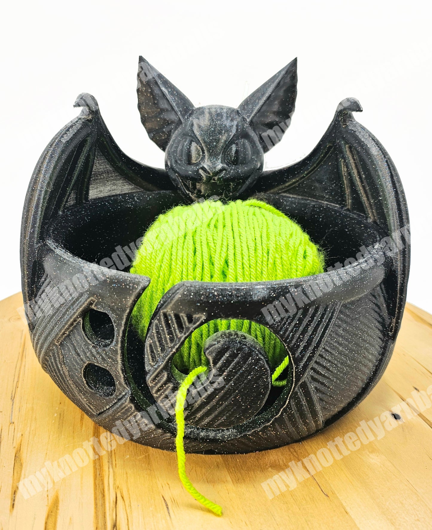 Vampire Bat Yarn Bowl - Yarn Storage - High Quality Knitting or Crochet Bowl - Skull Bat Cute Halloween Scary Goth Yarn Organizer