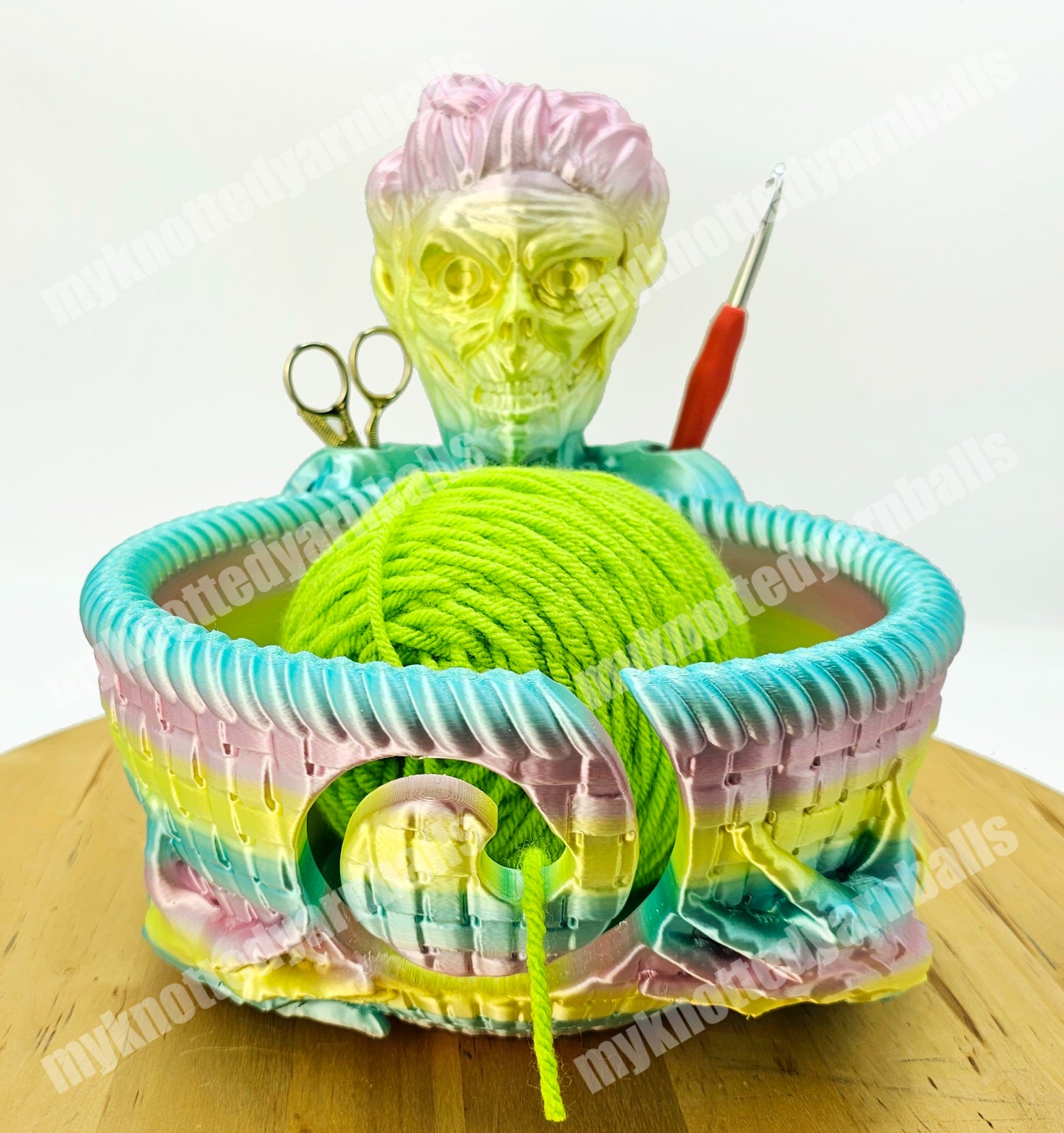 Zombie Yarn Bowl - Yarn Storage - High Quality Knitting or Crochet Bowl - Undead Halloween Dead Walker Scary Goth Yarn Organizer