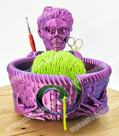 Zombie Yarn Bowl - Yarn Storage - High Quality Knitting or Crochet Bowl - Undead Halloween Dead Walker Scary Goth Yarn Organizer