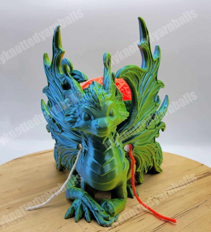 Dragon Mother and Eggs Fantasy Bowl - Yarn Storage - High Quality Knitting or Crochet Bowl - Great Quality