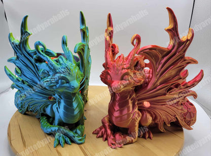 Dragon Mother and Eggs Fantasy Bowl - Yarn Storage - High Quality Knitting or Crochet Bowl - Great Quality