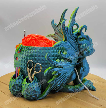 Dragon Mother and Eggs Fantasy Bowl - Yarn Storage - High Quality Knitting or Crochet Bowl - Great Quality