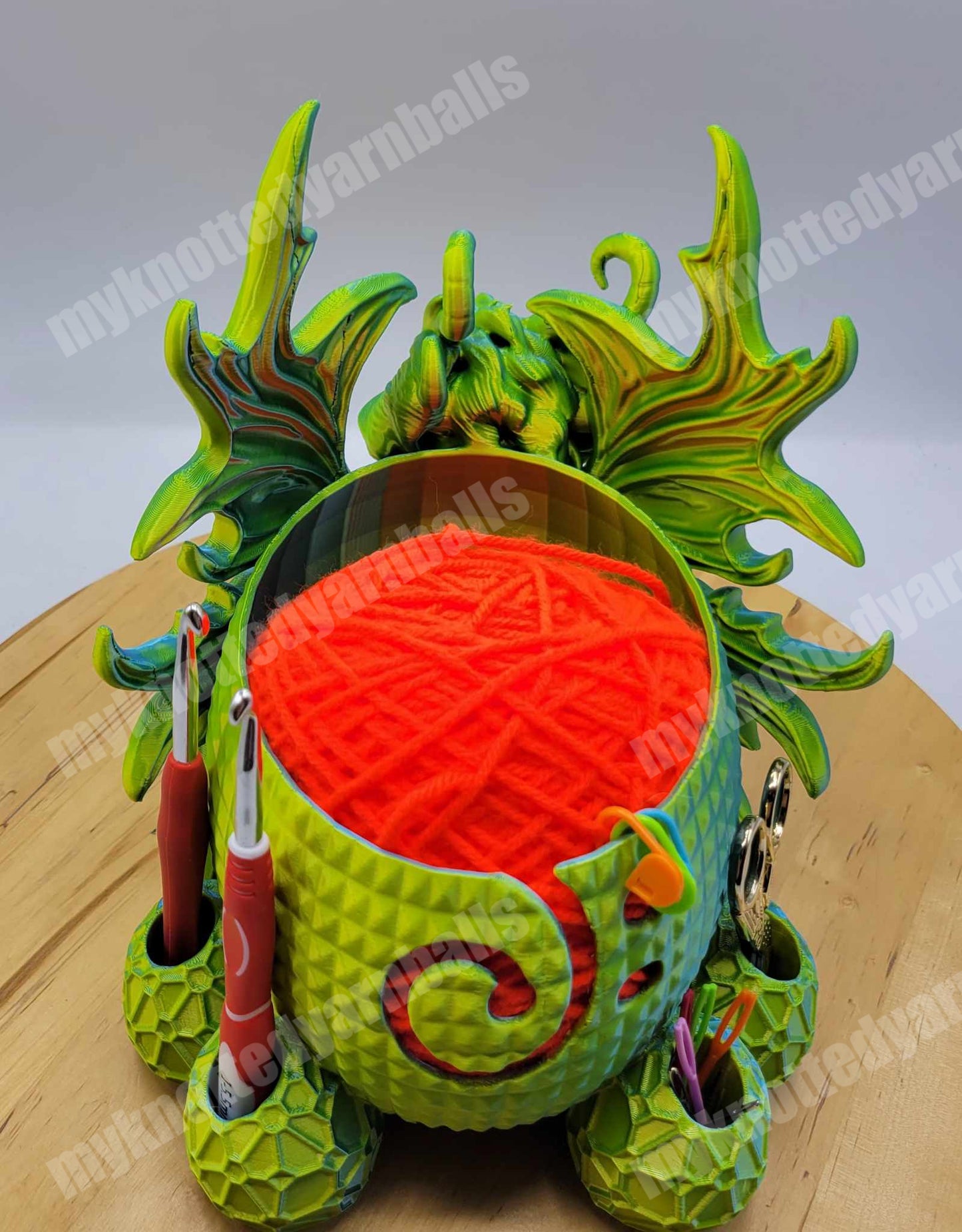 Dragon Mother and Eggs Fantasy Bowl - Yarn Storage - High Quality Knitting or Crochet Bowl - Great Quality