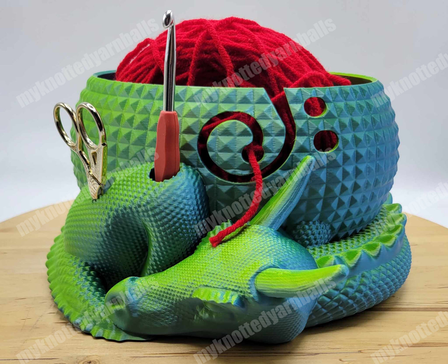 Large Fantasy Dragon and Egg Fantasy Bowl - Yarn Storage - High Quality Knitting or Crochet Bowl