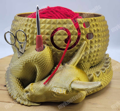 Large Fantasy Dragon and Egg Fantasy Bowl - Yarn Storage - High Quality Knitting or Crochet Bowl