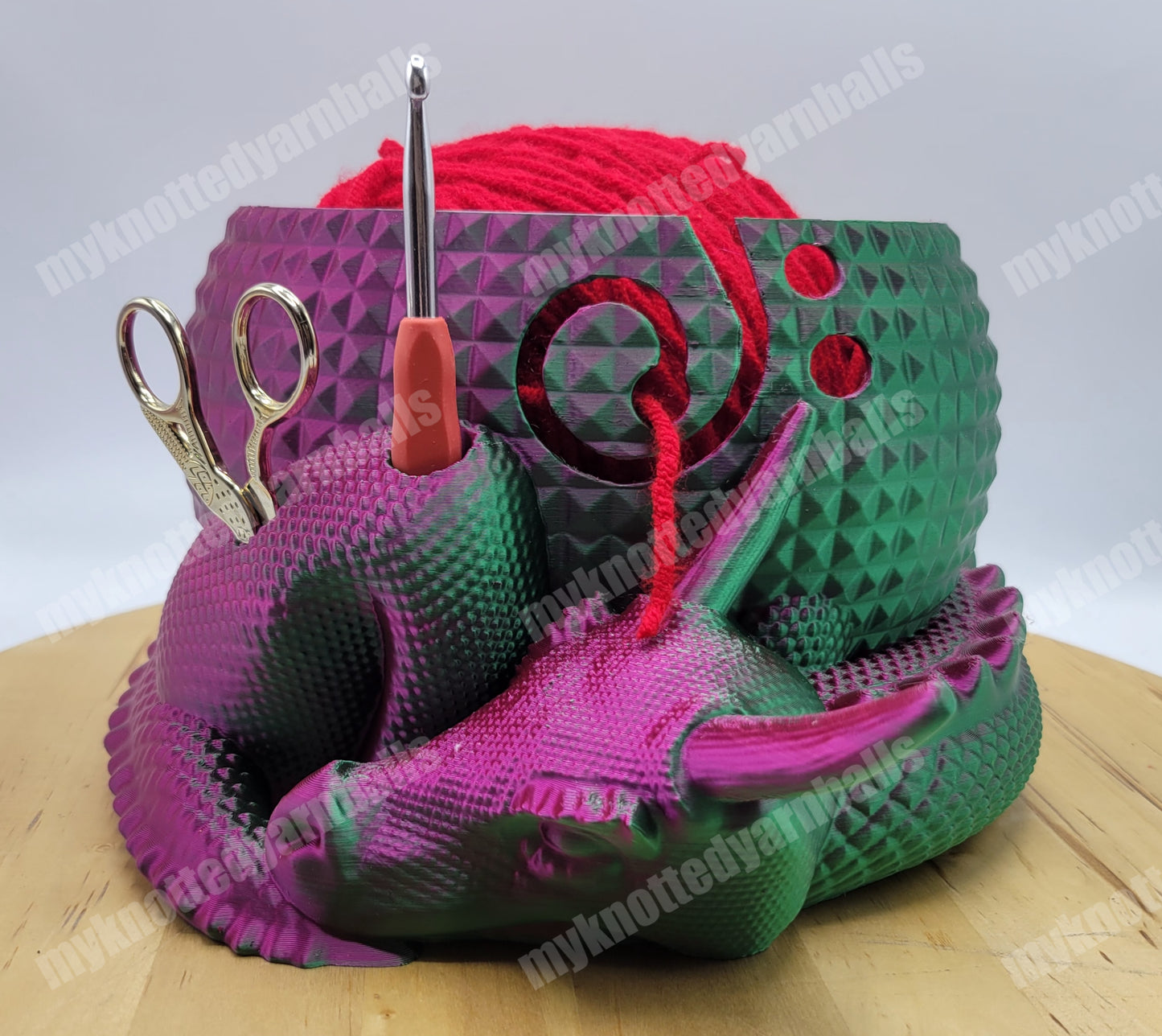 Large Fantasy Dragon and Egg Fantasy Bowl - Yarn Storage - High Quality Knitting or Crochet Bowl