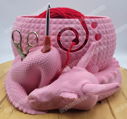 Large Fantasy Dragon and Egg Fantasy Bowl - Yarn Storage - High Quality Knitting or Crochet Bowl