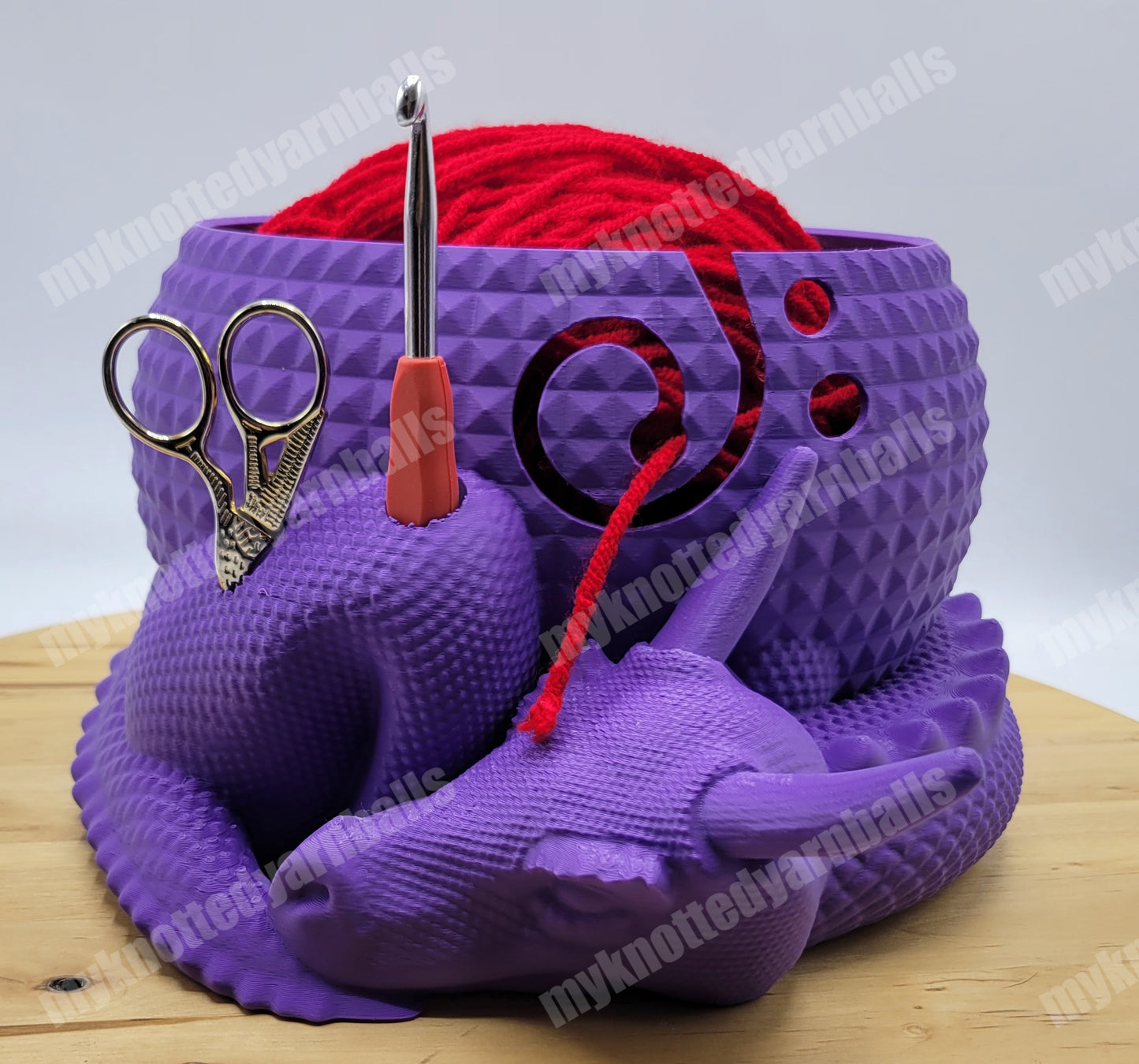 Large Fantasy Dragon and Egg Fantasy Bowl - Yarn Storage - High Quality Knitting or Crochet Bowl