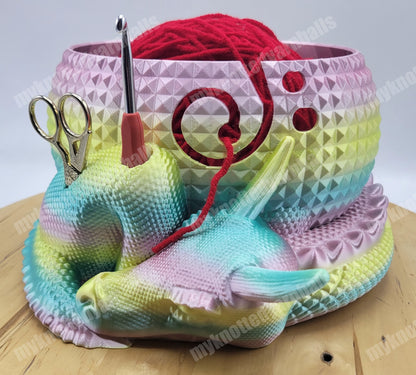 Large Fantasy Dragon and Egg Fantasy Bowl - Yarn Storage - High Quality Knitting or Crochet Bowl