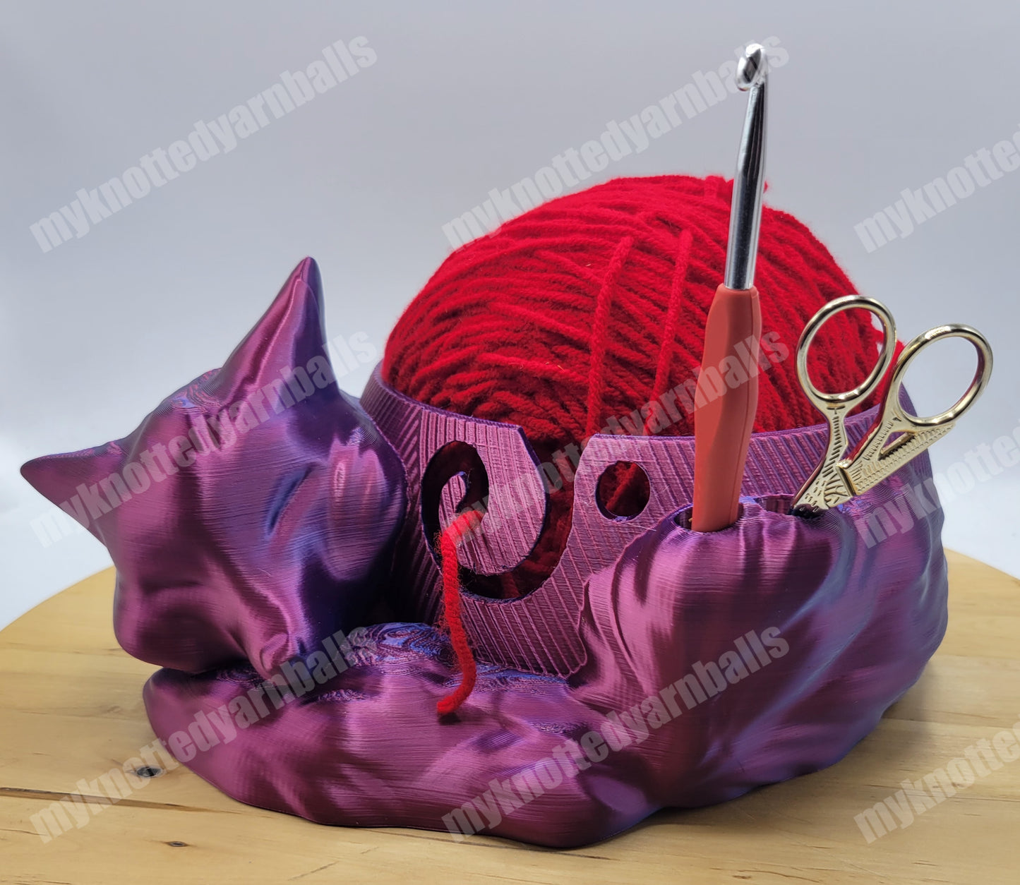 Large Cute Sleeping Fox Yarn Bowl - Yarn Storage - High Quality Knitting or Crochet Bowl