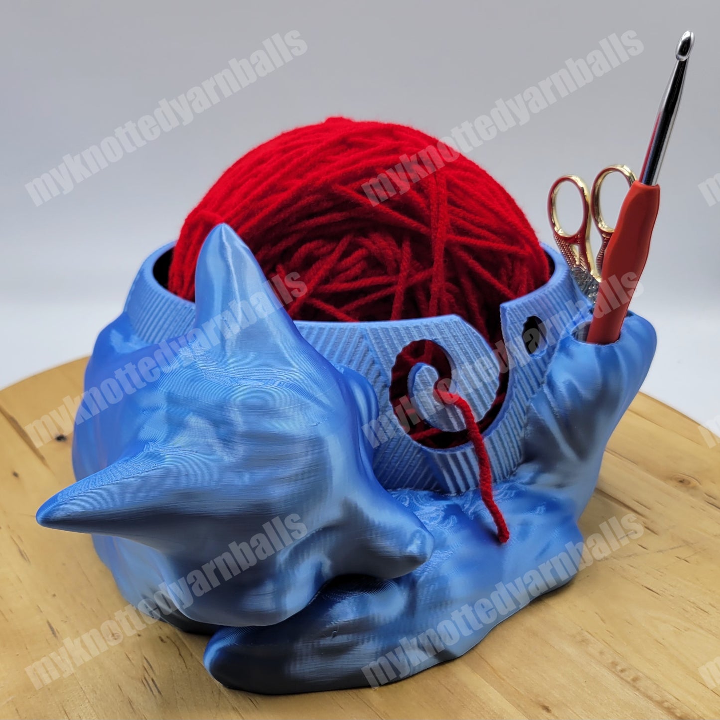 Large Cute Sleeping Fox Yarn Bowl - Yarn Storage - High Quality Knitting or Crochet Bowl