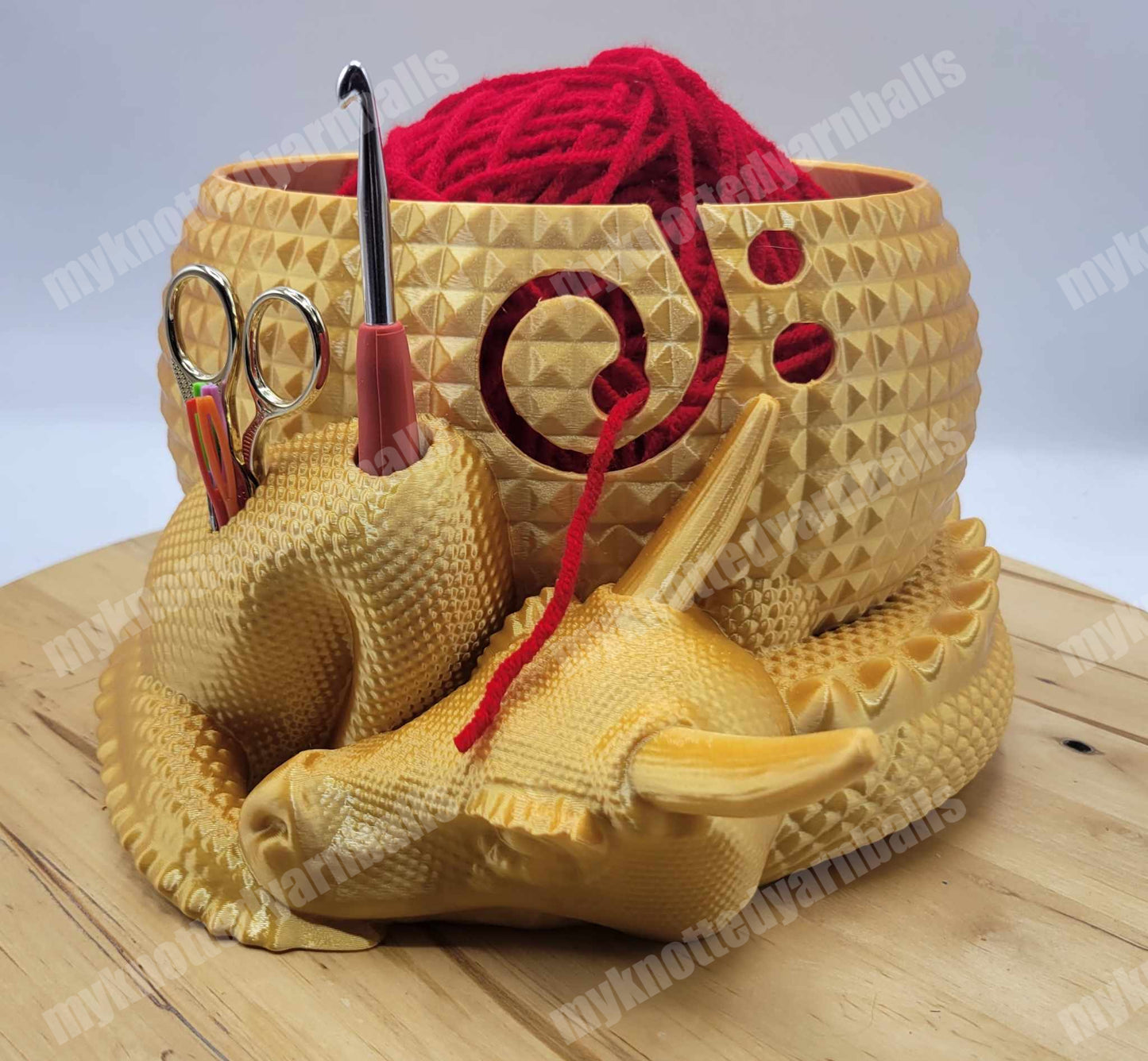 Large Fantasy Dragon and Egg Fantasy Bowl - Yarn Storage - High Quality Knitting or Crochet Bowl