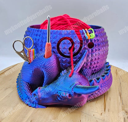 Large Fantasy Dragon and Egg Fantasy Bowl - Yarn Storage - High Quality Knitting or Crochet Bowl