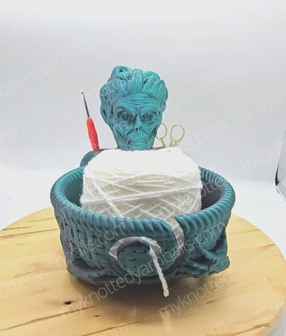 Zombie Yarn Bowl - Yarn Storage - High Quality Knitting or Crochet Bowl - Undead Halloween Dead Walker Scary Goth Yarn Organizer