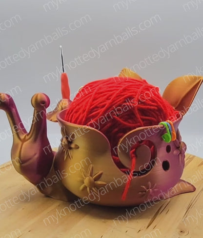 Large Snail and Leaves Bowl - Yarn Storage - High Quality Knitting or Crochet Bowl