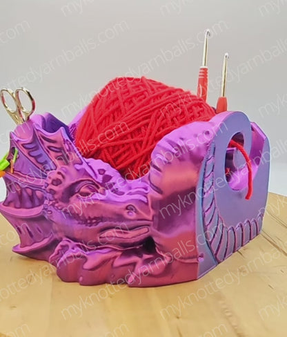 Dragon Yarn Bowl - Yarn Storage - High Quality Knitting or Crochet Bowl - Great Gift - Sleeping Dragon Fantasy Yarn Organizer