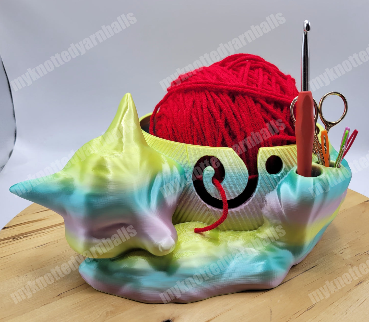 Large Cute Sleeping Fox Yarn Bowl - Yarn Storage - High Quality Knitting or Crochet Bowl