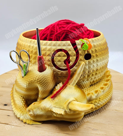 Large Fantasy Dragon and Egg Fantasy Bowl - Yarn Storage - High Quality Knitting or Crochet Bowl