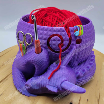 Large Fantasy Dragon and Egg Fantasy Bowl - Yarn Storage - High Quality Knitting or Crochet Bowl